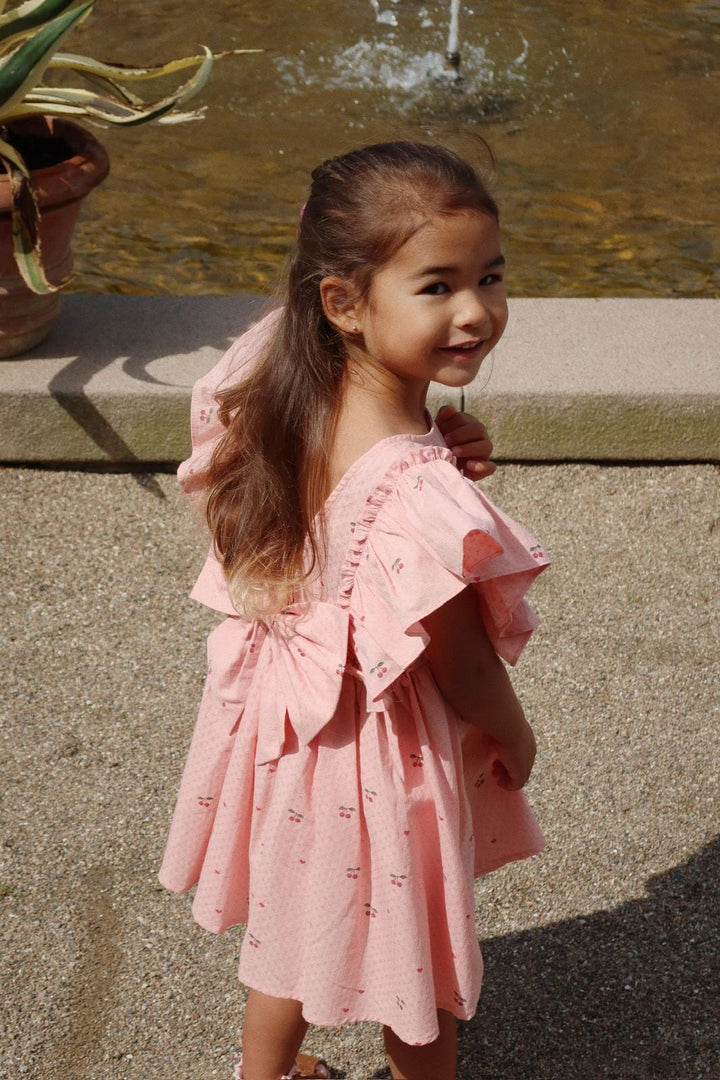 Konges Sløjd - Evia Frill Dress Gots Ks105660 - Cherry Coeur