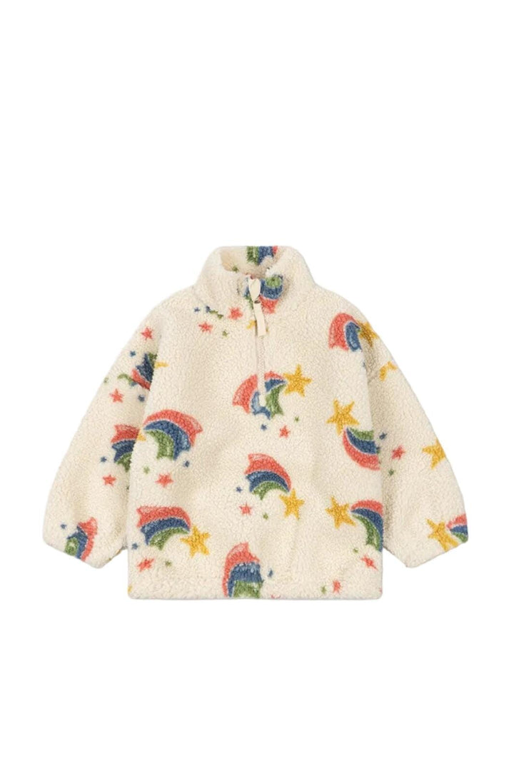 Konges Sløjd - Jody Teddy Half Zip Grs Ks106047 - Rainbow Star