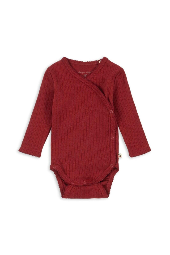 Konges Sløjd - Minnie Newborn Body Gots Ks104377 - Red Dahlia Bodysuits 