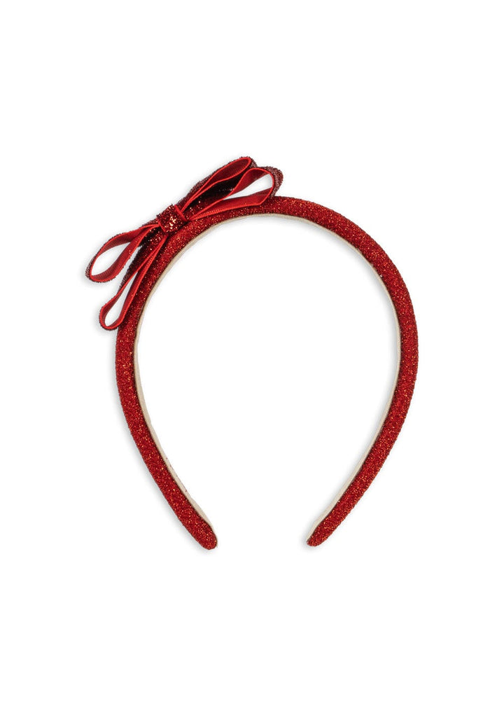 Konges Sløjd - Velvet Bow Hairbrace Ks104462 - Red/glitter Hårbånd 