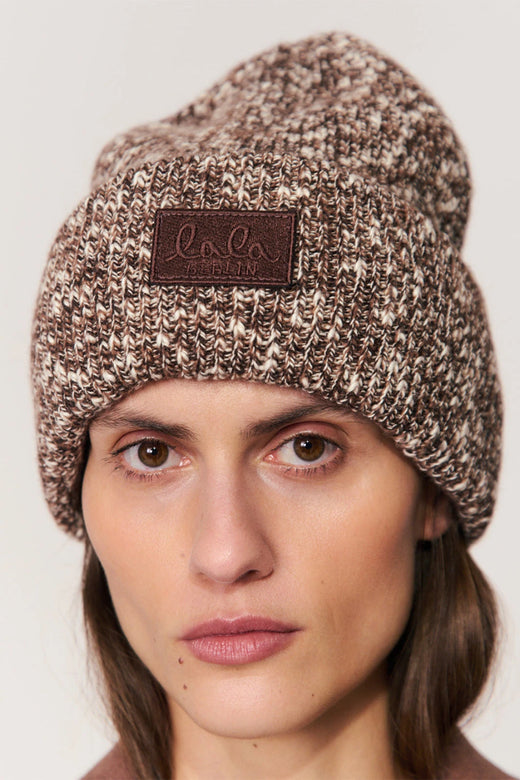 Lala Berlin - Lala Beanie 3 10025657 - Brown Melange Huer 