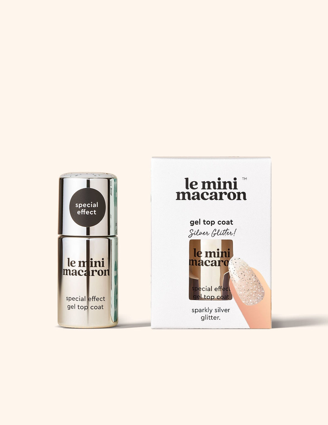 Le Mini Macaron - Single Gel Top Coat TOP002 - Silver Glitter Negle ting 