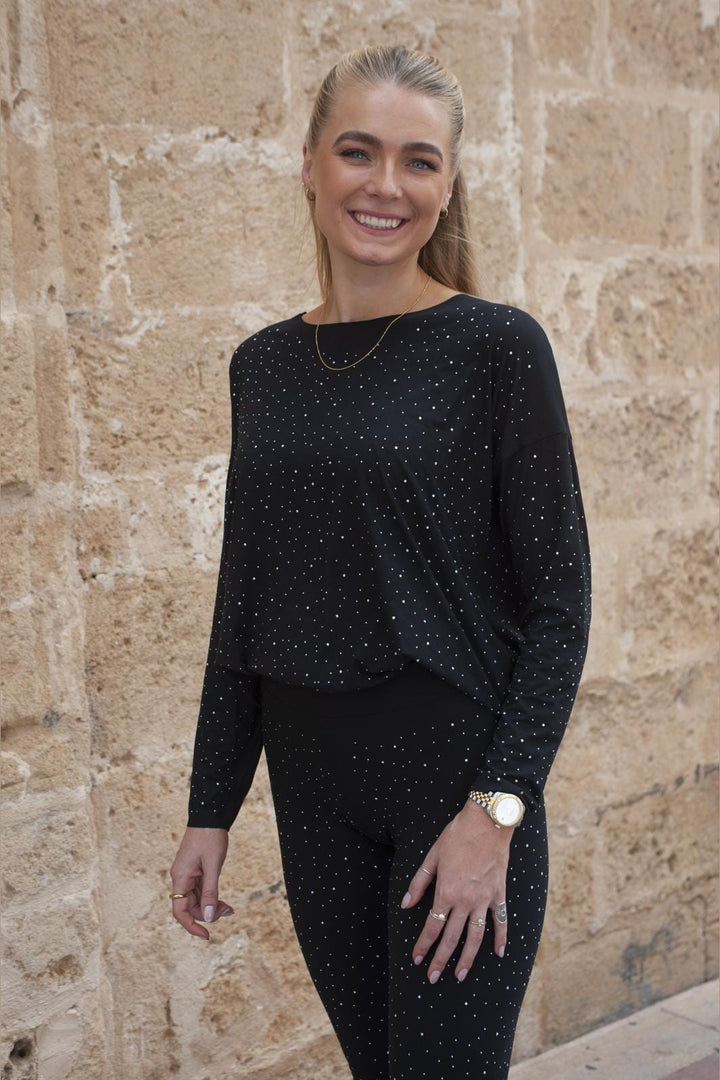 Liberte - Alma-Ls-Top 9504 - Black Black Simili