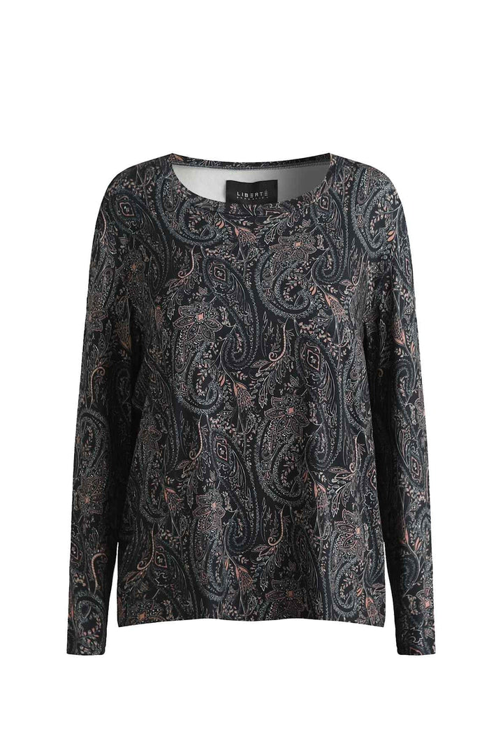 Liberte - Alma-Ls-U-Tshirt 22146 - Night Sky Paisley T-shirts 