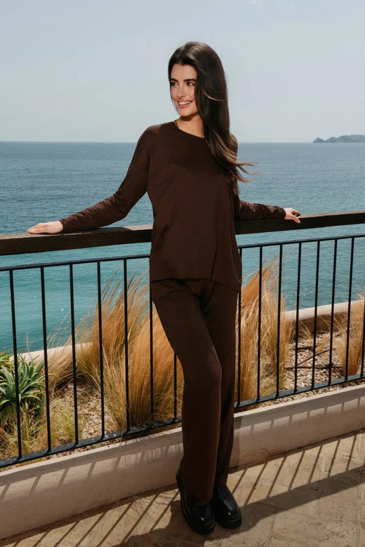 Liberte - Alma-Wide Pants 9564 - Espresso Bukser 
