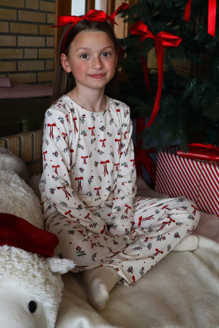 Liberte Ami - Alma-Ls-Tshirt-Kids 9659 - Red Bow Creme