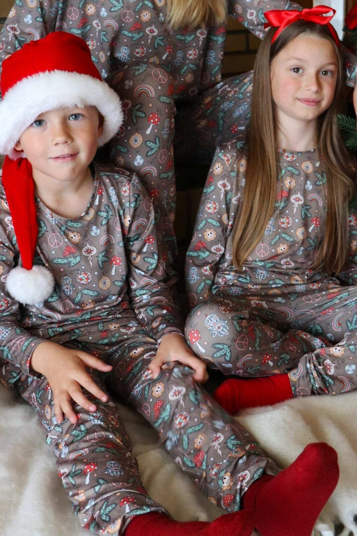 Liberte Ami - Alma-Ls-Tshirt-Kids 9659 - Smiley Peace Brown