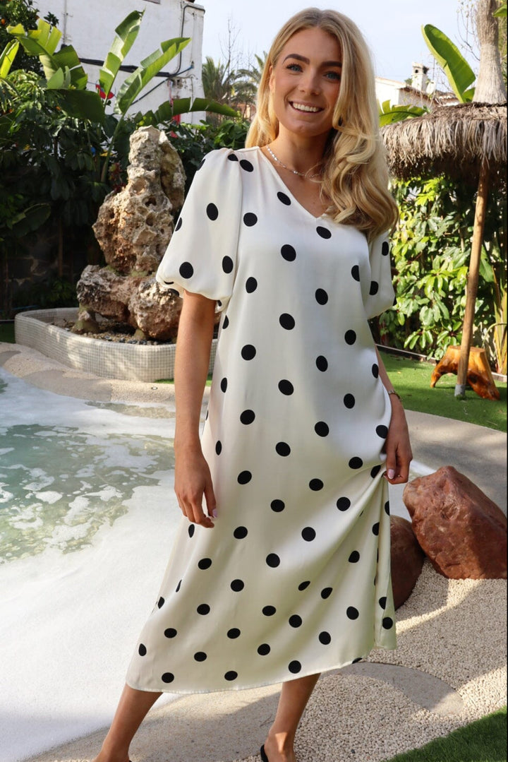 Liberte - Dotti Dress 22351 - Creme Black Dot
