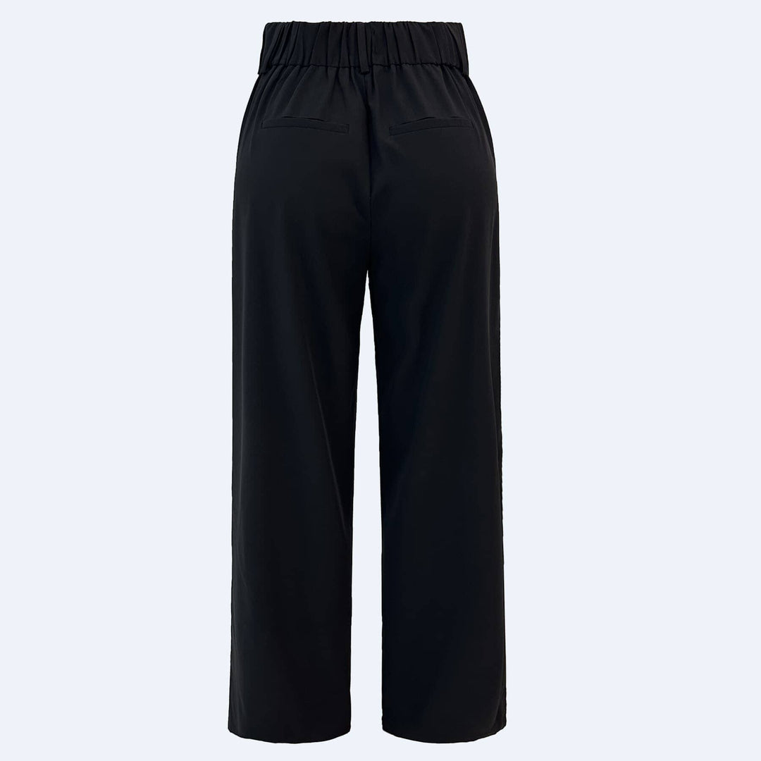 Liberte - Frede Wide Panel Pants 22256 - Black Offwhite Bukser 
