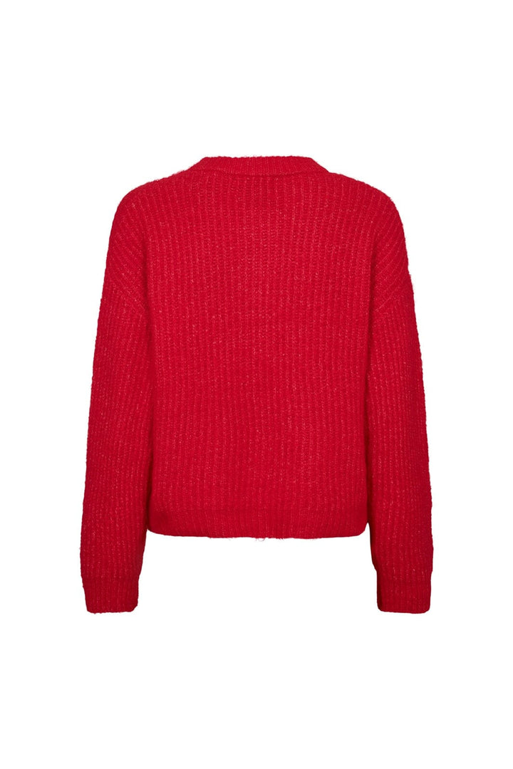 Liberte - Fro O-Neck Cardigan 22260 - Flamingo Red