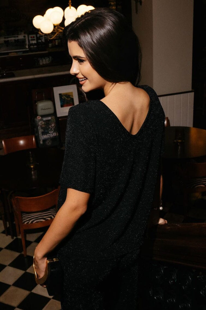 Liberte - Katty Ss Blouse 22498 - Black W. Black Bluser 