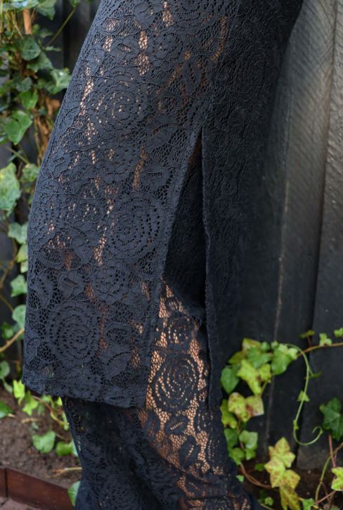 Liberte - Lacy Ls Long Dress 22272 - Black Lace Kjoler 