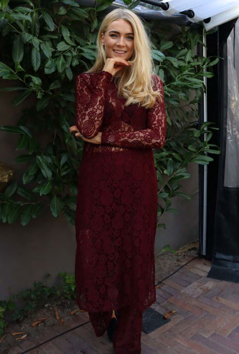 Liberte - Lacy Ls Long Dress 22272 - Bordeaux Lace Kjoler 
