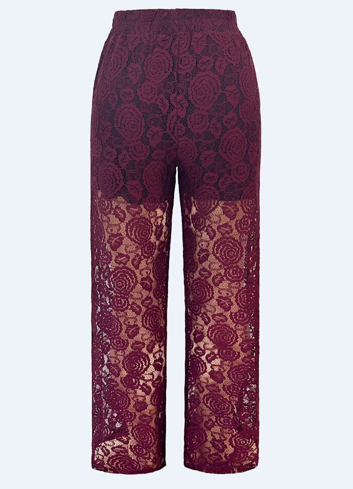 Liberte - Lacy Pants 21537 - Bordeaux Lace Bukser 