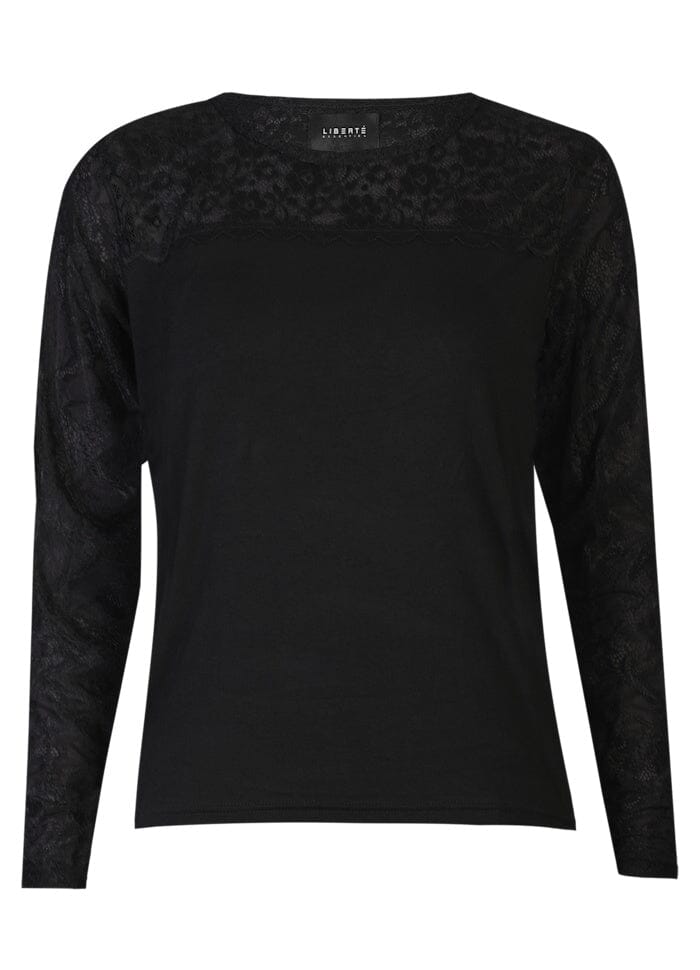 Liberte - Lisa Ls Lace Blouse 2 22277 - Black Bluser 