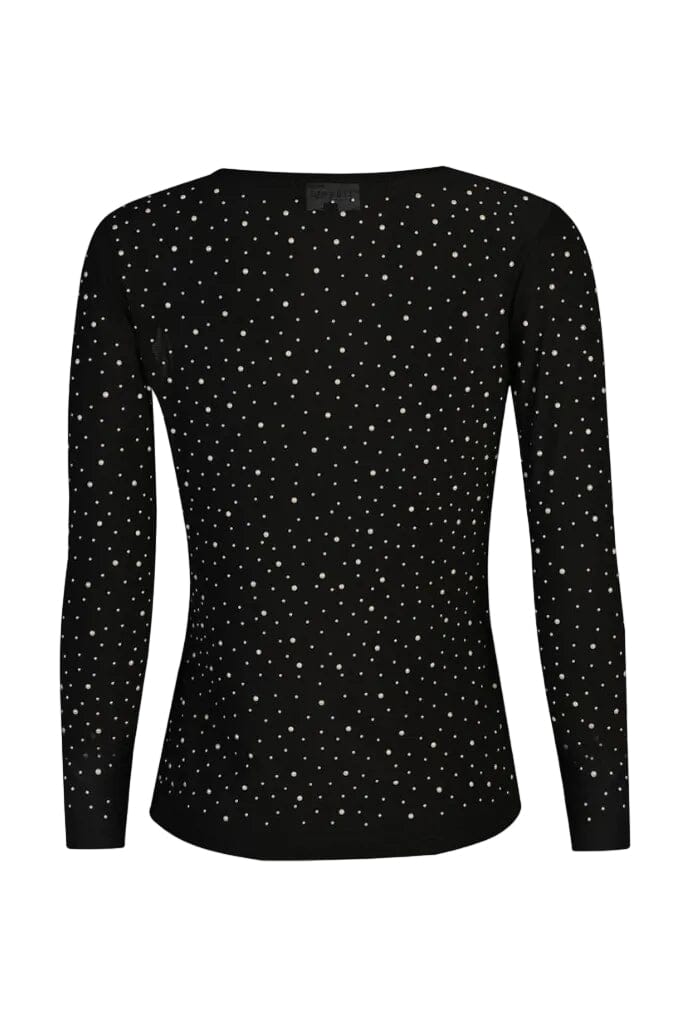 Liberte - Mesh Ls Sparkle Tshirt 22134 - Black Pearl T-shirts 