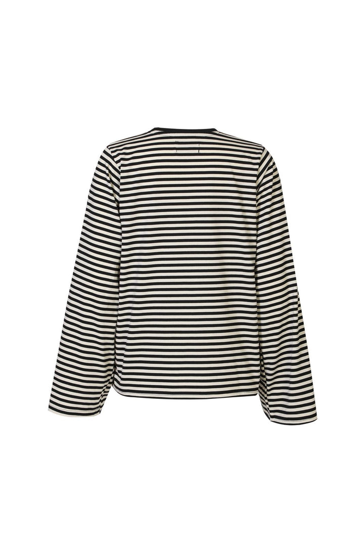 Liberte - Nalia Ls Boxy Tshirt 22473 - Black Creme Stripe