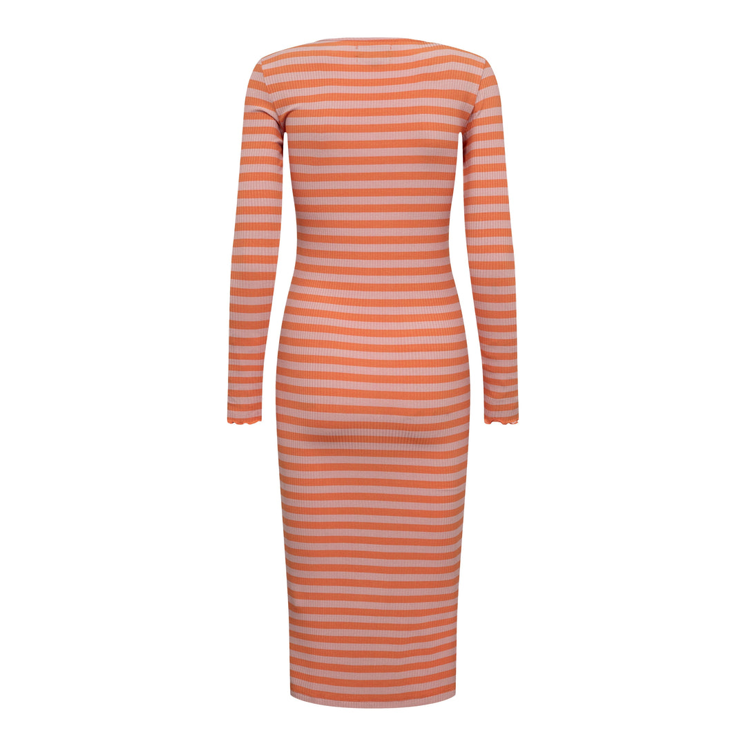 Liberte - Natalia-Ls-Dress - Rose Orange Stripe Kjoler 