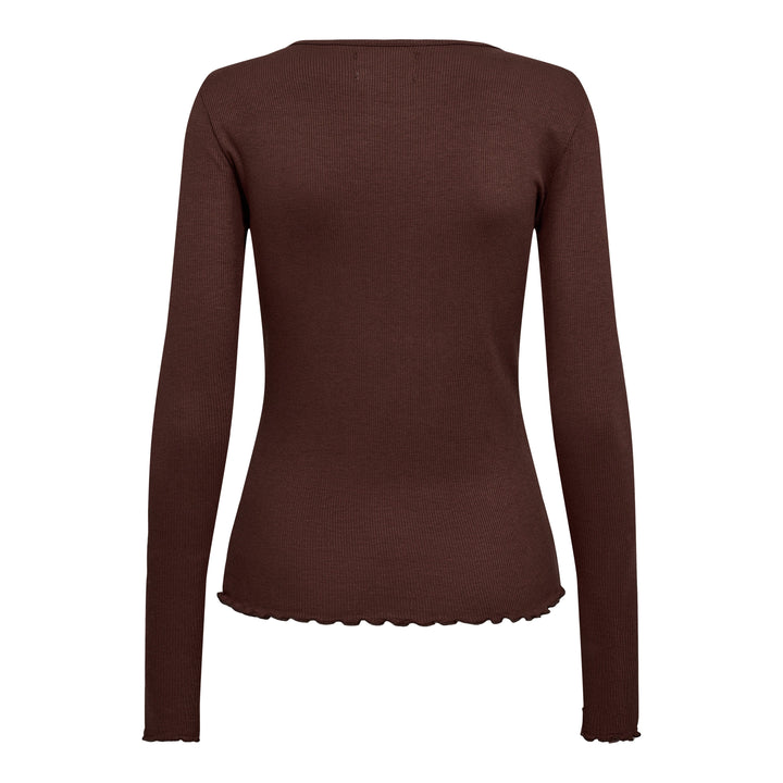 Liberte - Natalia Ls Round Neck Blouse - Dark Brown Bluser 