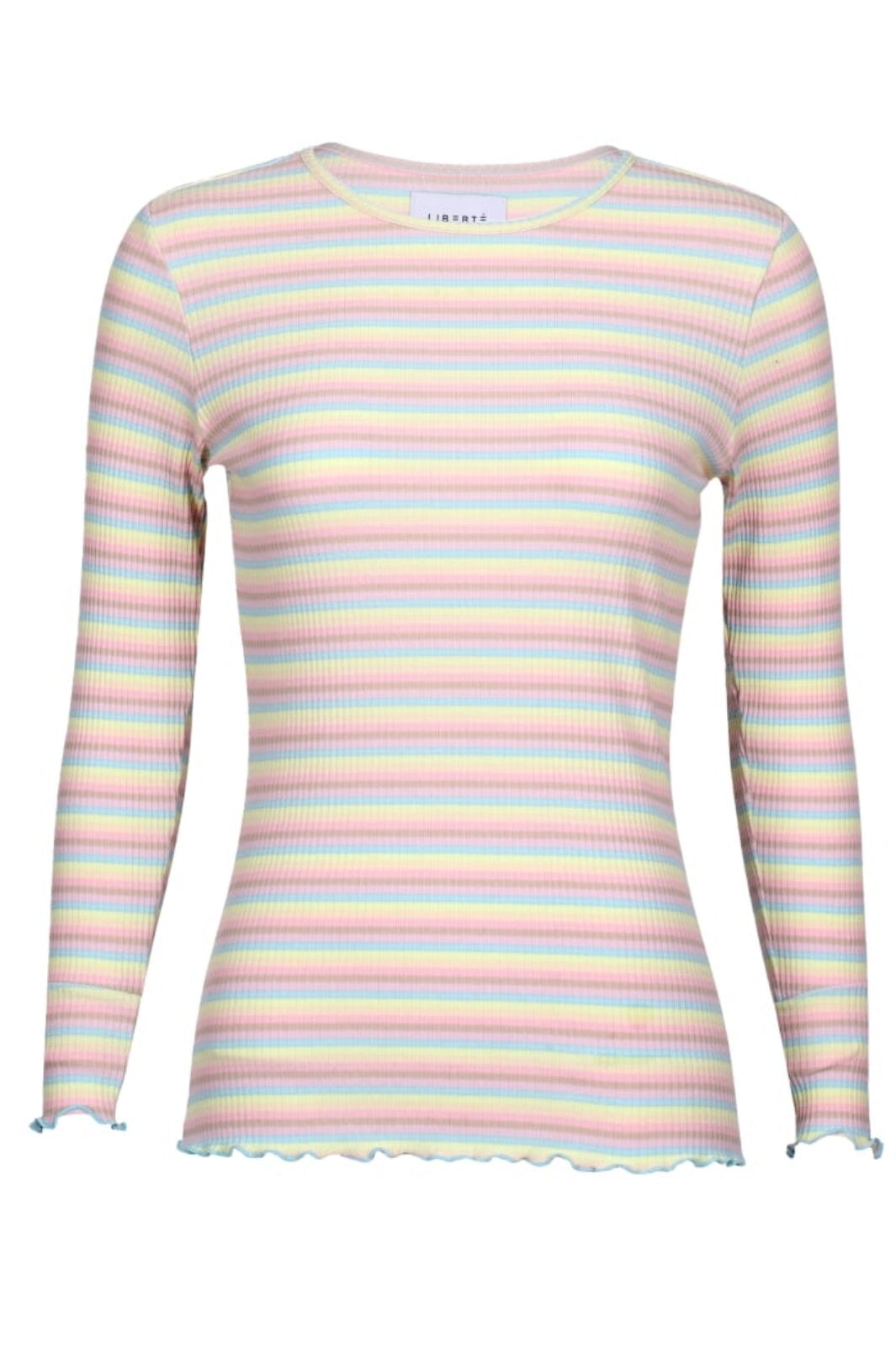 Liberte - Natalia Ls Round Neck Blouse - Dusty Multicolor Stripe Bluser 