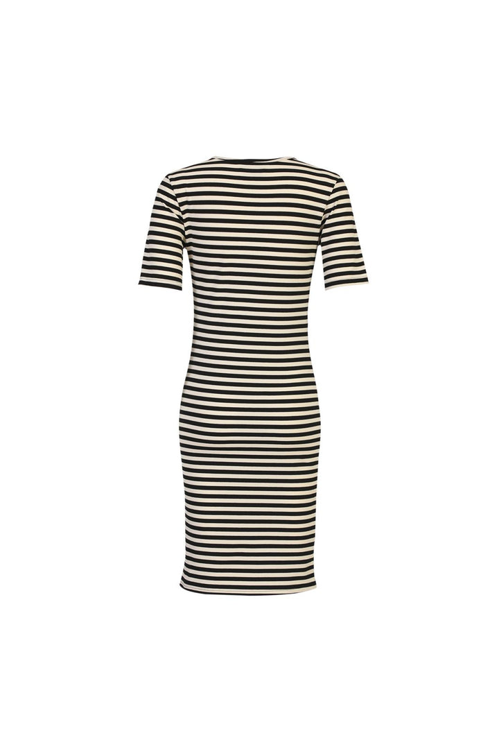 Liberte - Natalia Ss Tshirt Dress 22407 - Black Creme Stripe