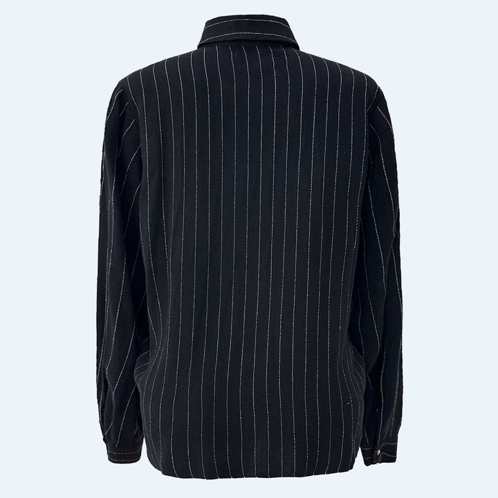 Liberte - Neo Ls Shirt 22255 - Black Pinstripe Skjorter 