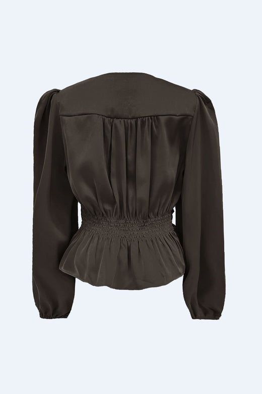 Liberte - Tiki Ls Twist Blouse 22120 - Dark Brown