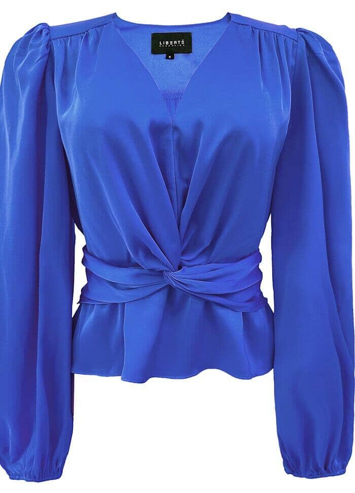Liberte - Tiki Ls Twist Blouse 22120 - Electric Blue Bluser 