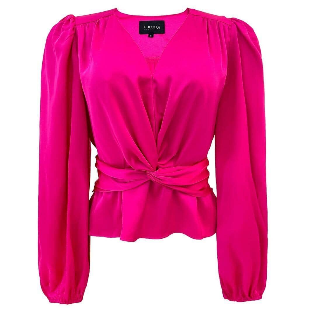 Liberte - Tiki Ls Twist Blouse 22120 - Pink Bluser 