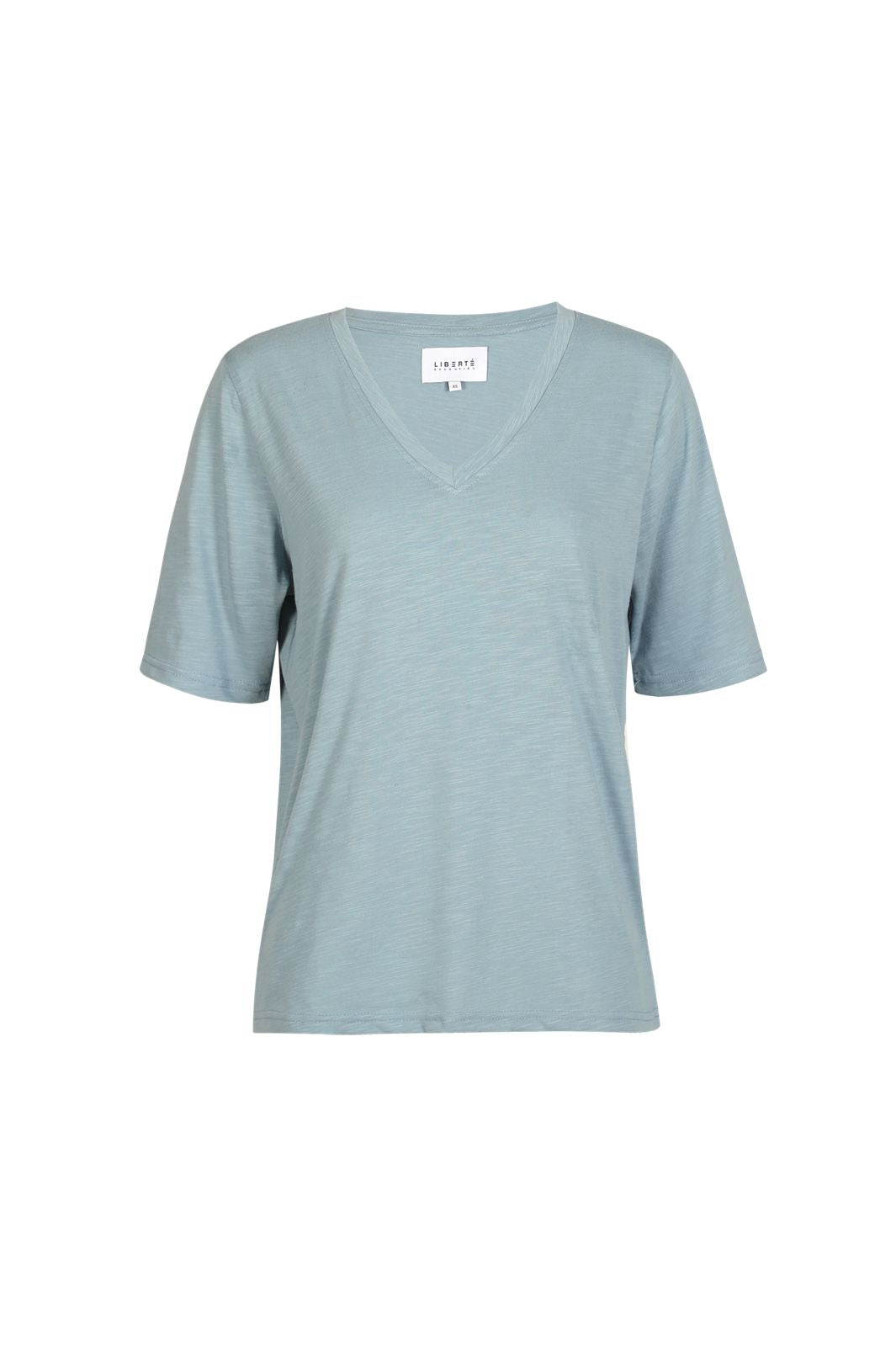 Liberte - Ulla Ss Vneck Tshirt 21675 - Dusty Light Blue