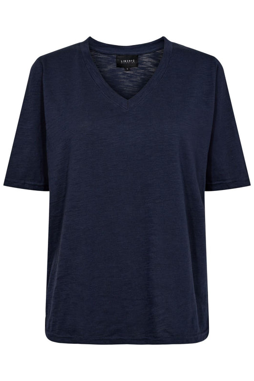 Liberte - Ulla-Ss-Vneck-Tshirt - Navy T-shirts 