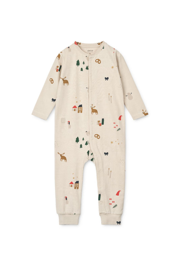 Liewood - Birk Printed Pyjamas Jumpsuit LW20360 - Holiday / Sandy Nattøj 