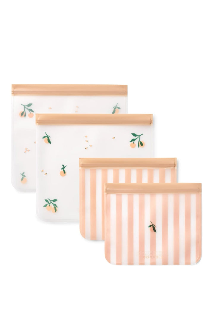 Liewood - Rebus Reusable Food Bags 4-Pack LW20172 - Peach / Sea shell