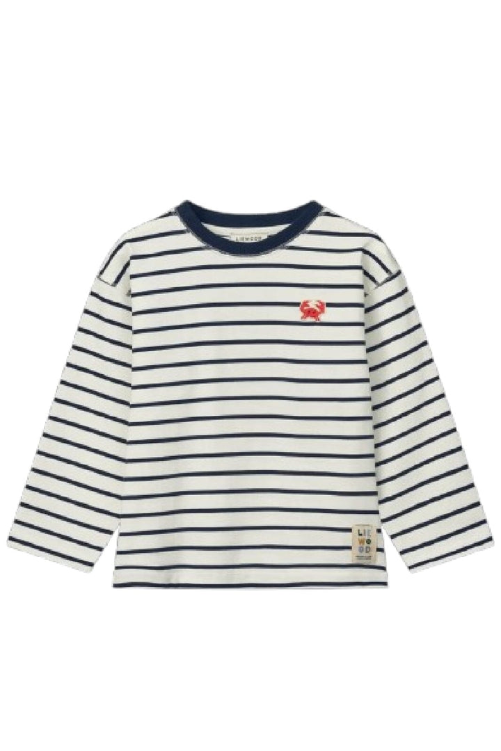 Liewood - Tyler Stripe Longsleeve T-shirt - Y/D stipes Classic navy / Creme de la creme Bluser 