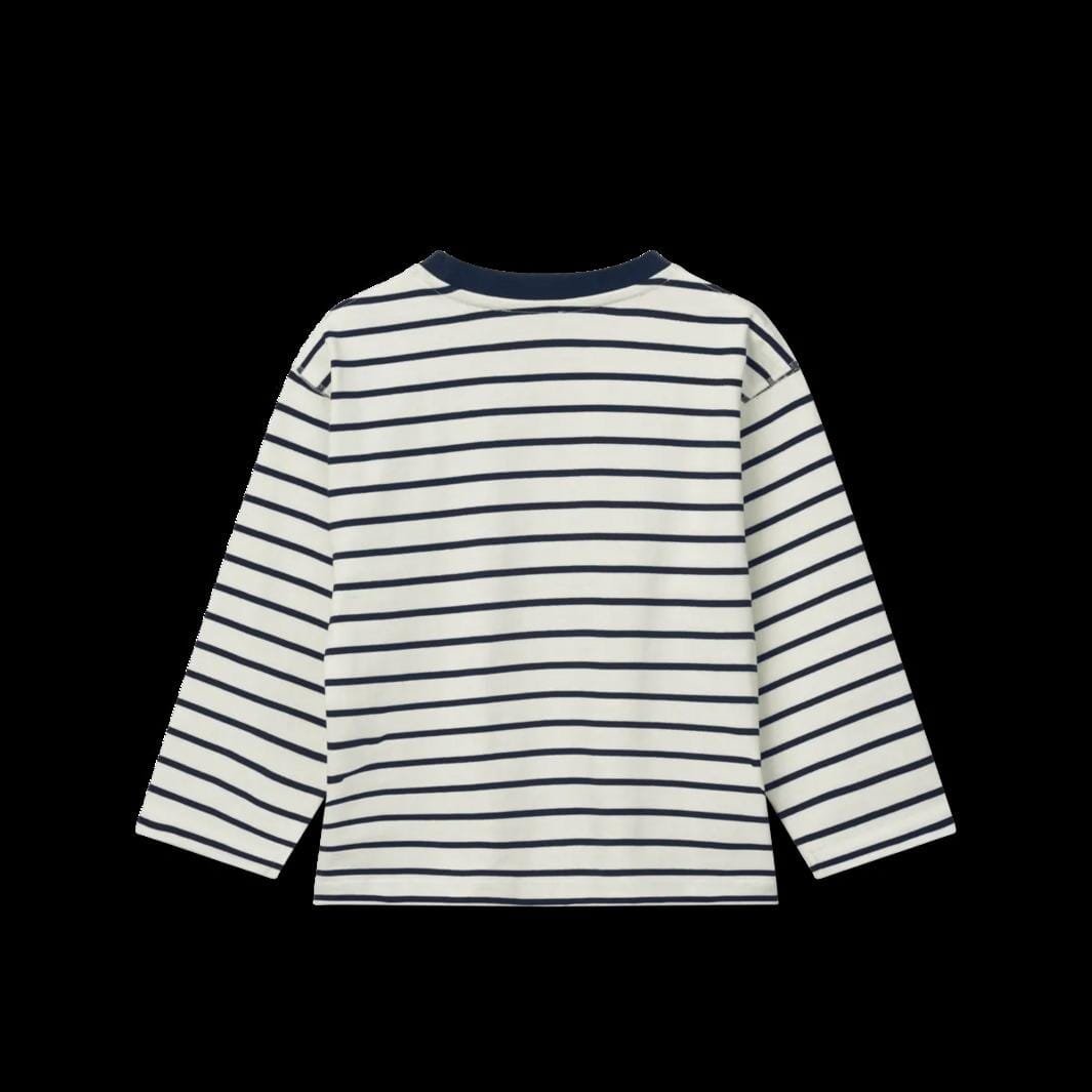 Liewood - Tyler Stripe Longsleeve T-shirt - Y/D stipes Classic navy / Creme de la creme Bluser 