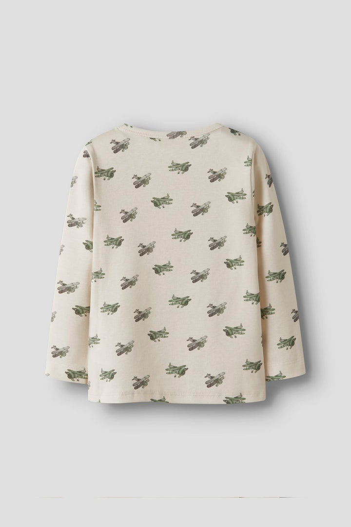 Lil' Atelier - Nmmlayo Geu Ls Slim Top Lil - 4967053 Coconut Milk Airplane