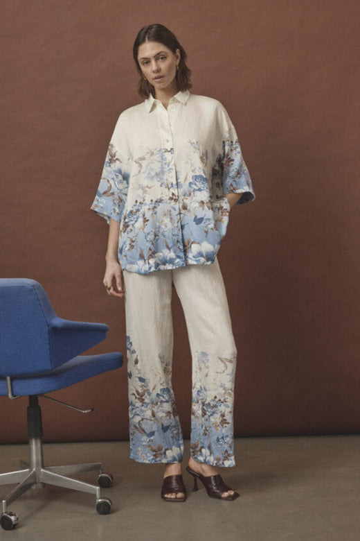 Love & Divine - Love207-44 19857 - 812 - Blue/Brown Flower Bukser 