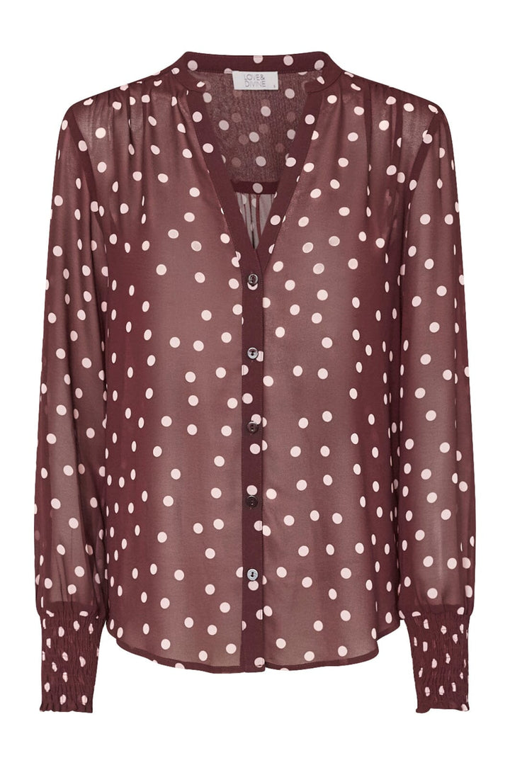 Love & Divine - Love407-9 19278 - 803 - Bordeuax/Dot Skjorter 
