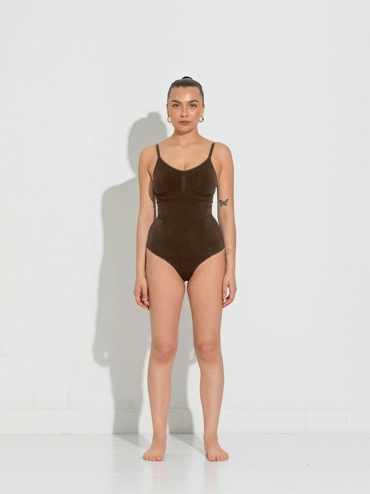 Lykkeland Ateliér - Coco Shapewear Bodysuit - Chocolate Bodystockings 