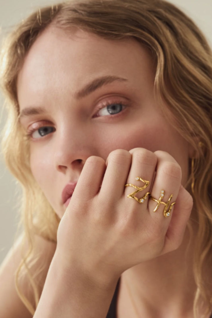 Maanesten - H Alphabet Ring - 4934a Ringe 