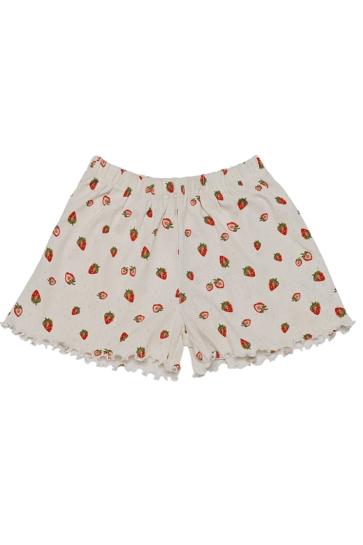 Maanesten - Jea Pointelle Shorts Strawberry Garden White - 4130 Shorts 