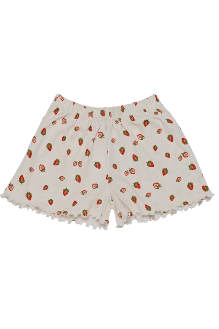 Maanesten - Jea Pointelle Shorts Strawberry Garden White - 4130 Shorts 