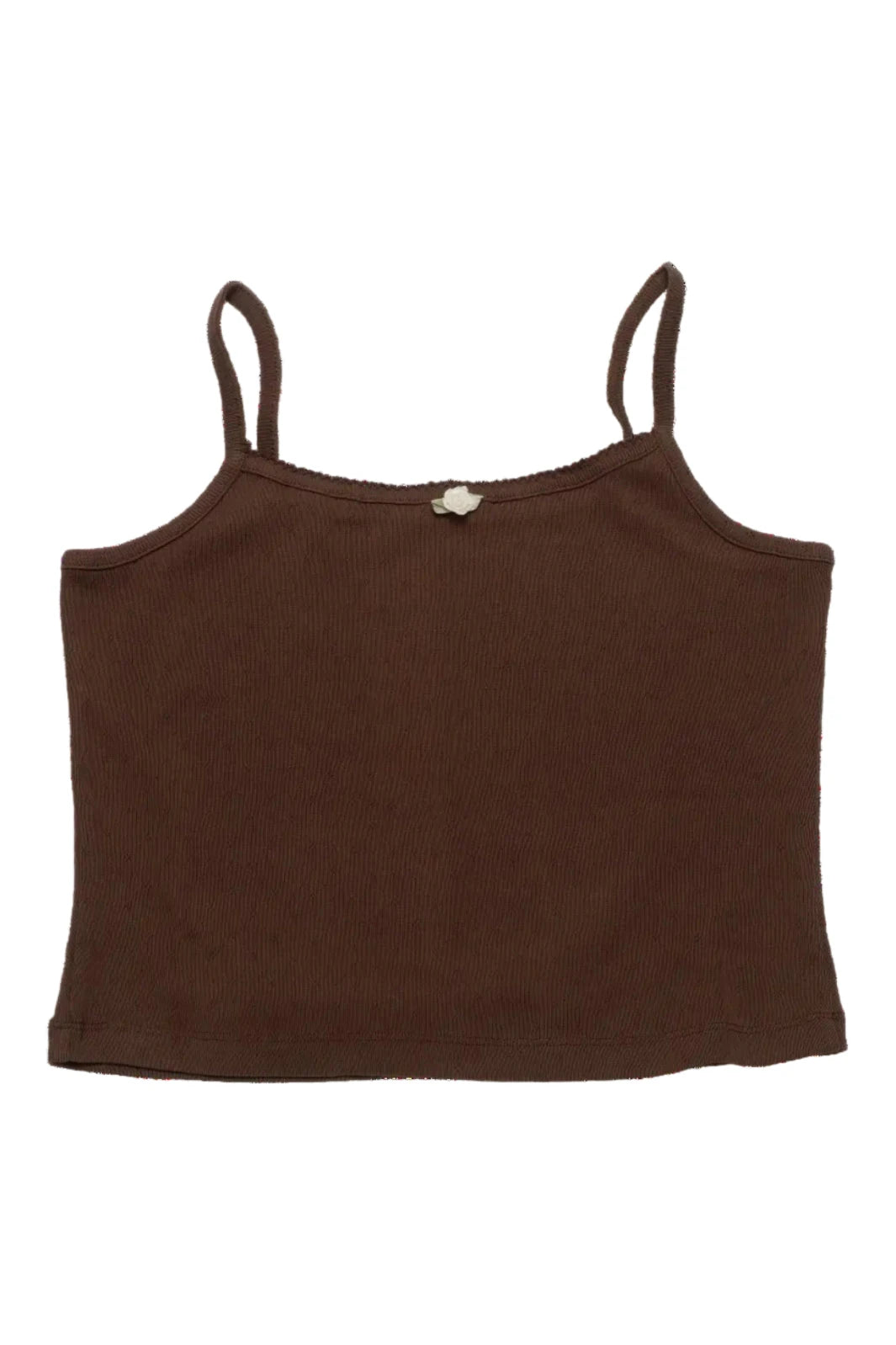 Maanesten - Megan Pointelle Top Brown - 4291 Toppe 