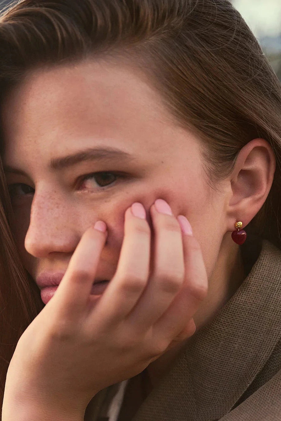 Maanesten - Rubina Heart Earrings - 10164a Øreringe 