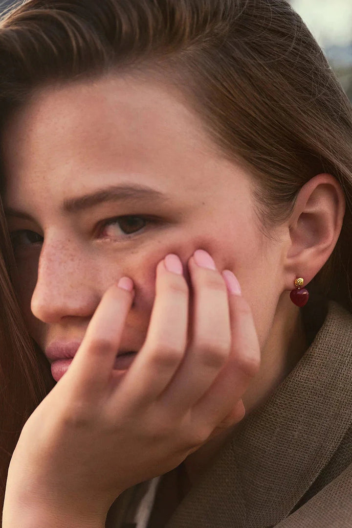 Maanesten - Rubina Heart Earrings - 10164a Øreringe 