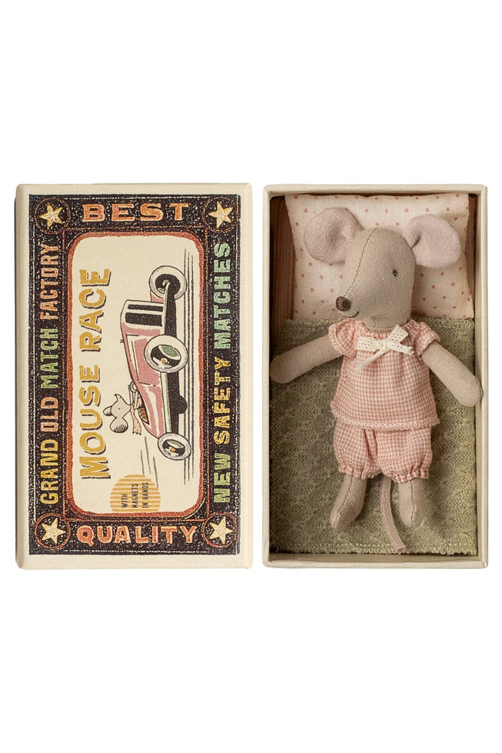Maileg - Lillesøster Mus I Tændstikæske - Littlesister/Brother Legetøj 