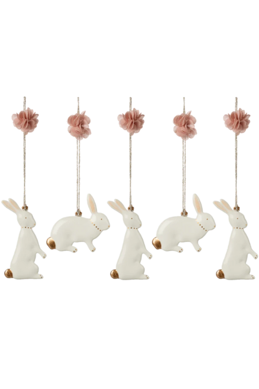 Maileg - Metal Ornamenter, Påskehare, 5 Stk 18-6301-00 Dekoration 