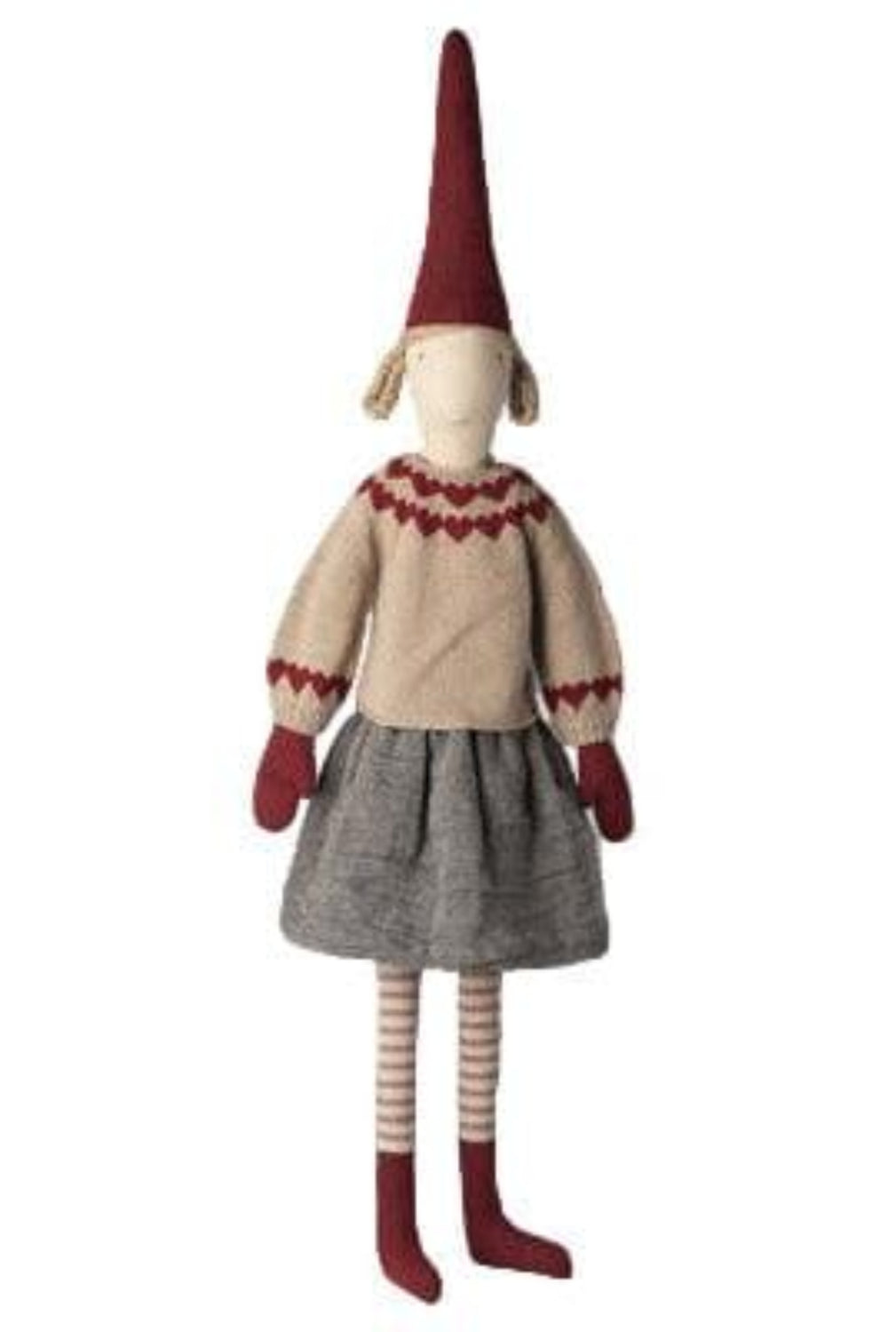 Maileg - Nisse, Str. 6 - Pige - Nederdel Og Strikket Sweater - 14-5460-00 