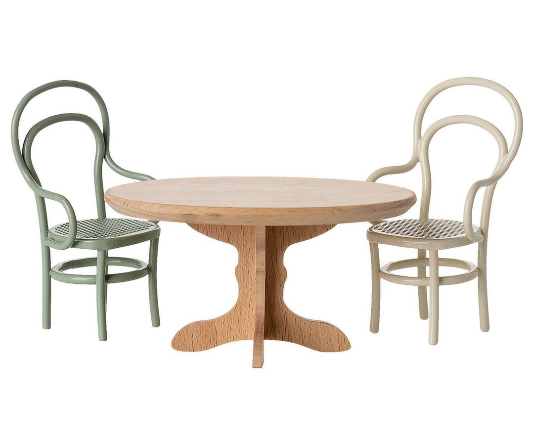 Maileg - Ovalt Spisebord, Mus - Natur - Mouse Furniture Legetøj 