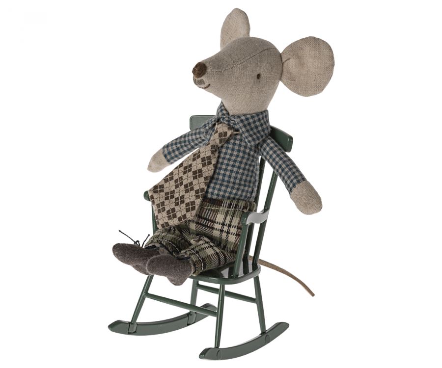 Maileg - Rocking Chair, Mouse - Dark Green Legetøj 